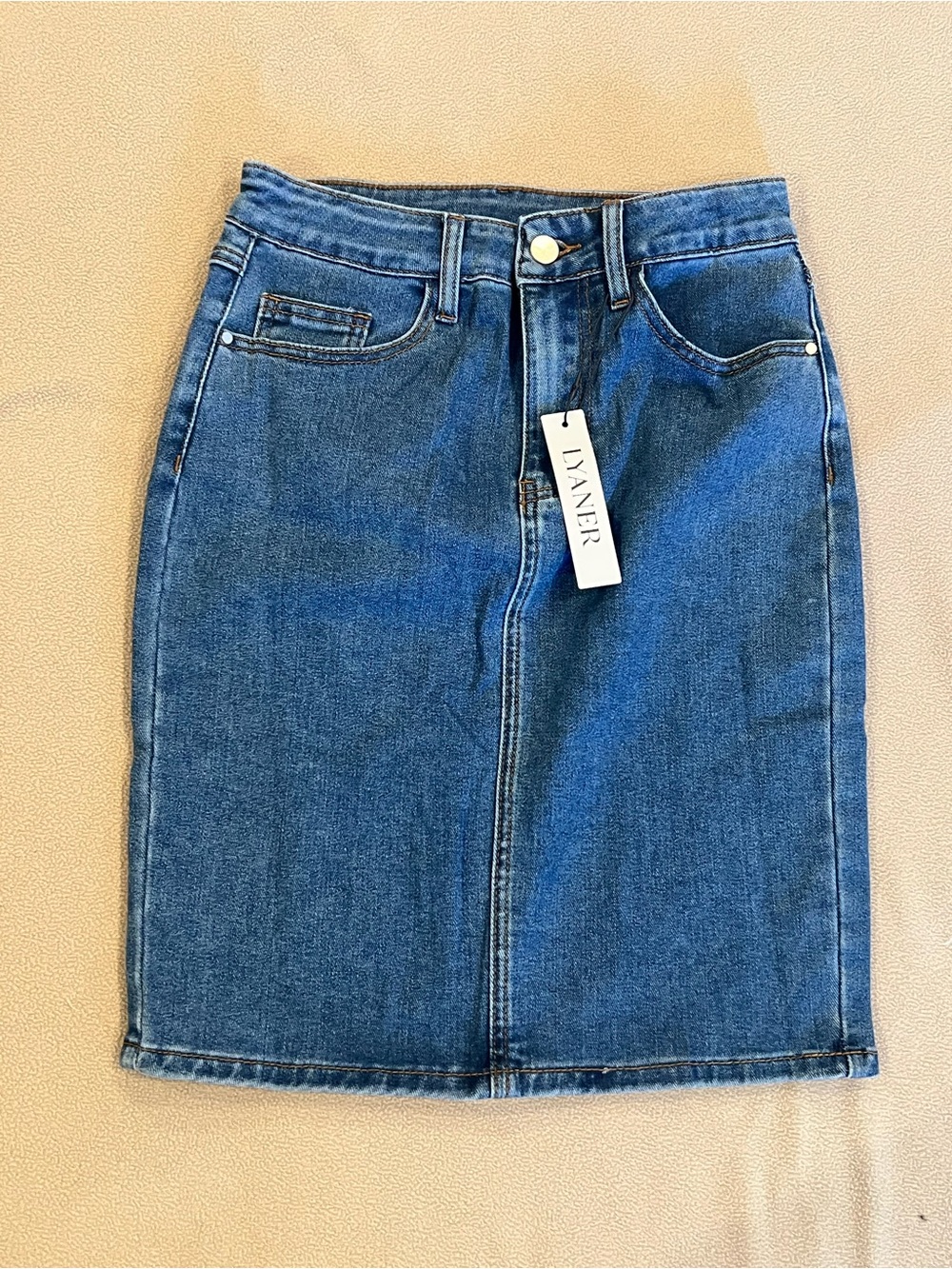 NWT LYANER High Waisted Denim Pencil Skirt Small